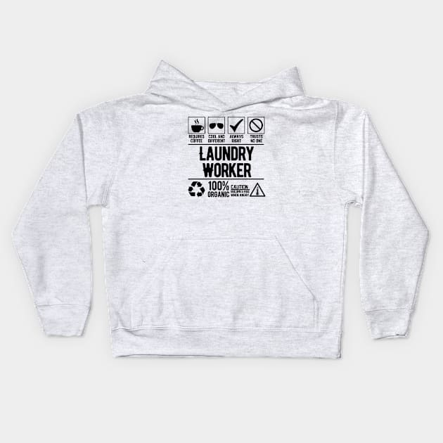 Laundry Worker Job (black) Kids Hoodie by Graficof